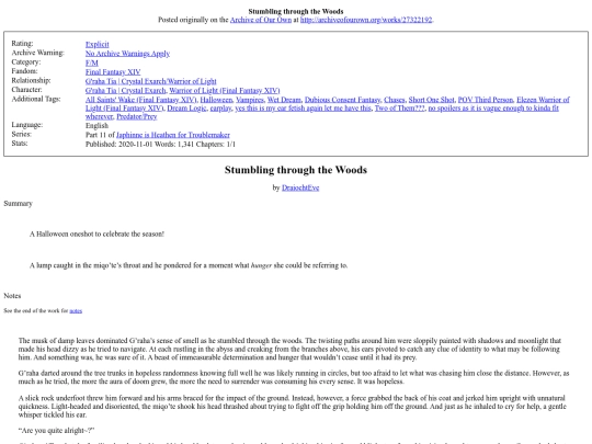 Fanfiction/Stumbling through the screenshot