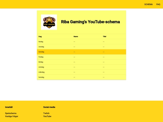 schedule screenshot
