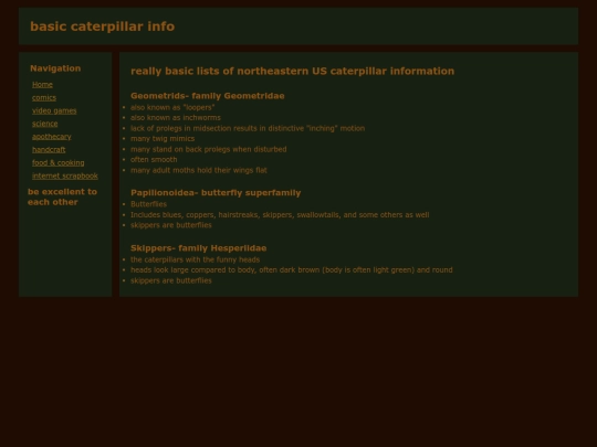 science/entomology/caterpillar families screenshot