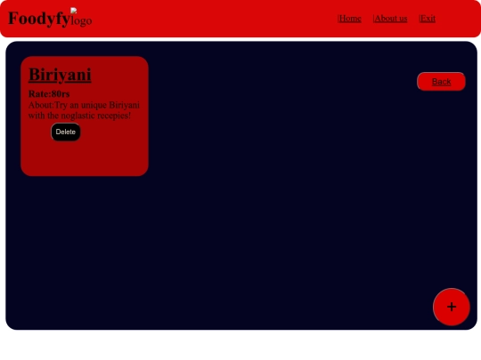 foodyfy/orderpage screenshot