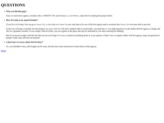 questions screenshot