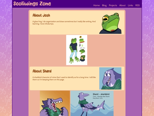 about/josh screenshot
