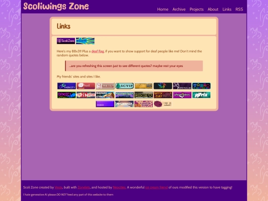links screenshot