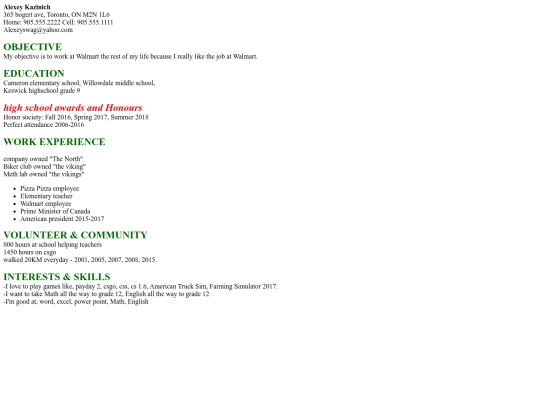 Alexey resume screenshot