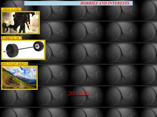 Hobbies and interests screenshot