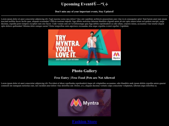EMCA/Myntra website screenshot