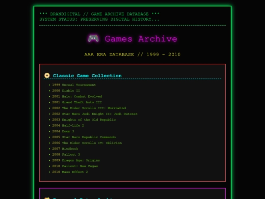 Games screenshot