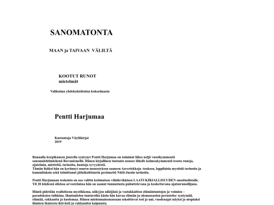 pentti_harjumaa_a30-sanomatonta_maan_ja_taivaan_valilta screenshot