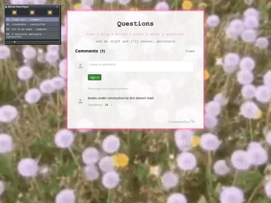 questions screenshot