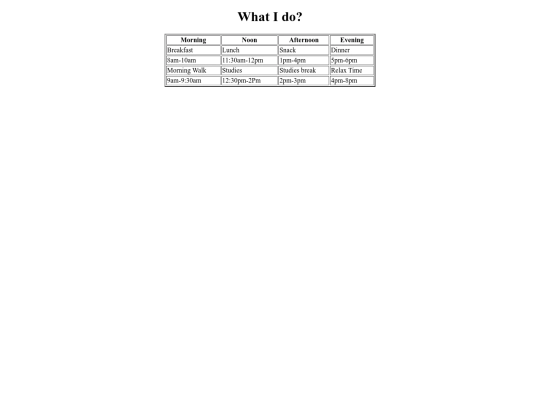 Schedule screenshot