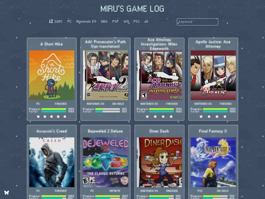 gamelog screenshot