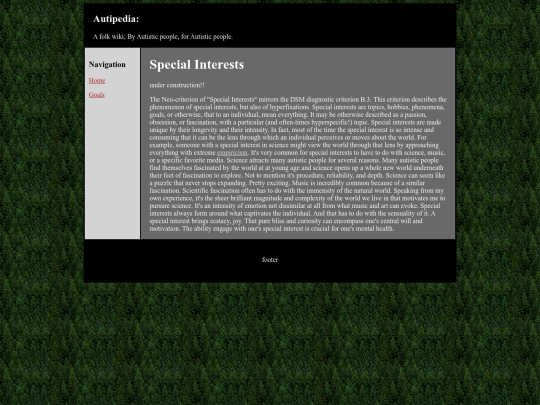 articles/neoCriteria/specialInterests screenshot