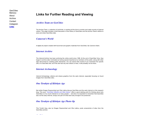 links screenshot
