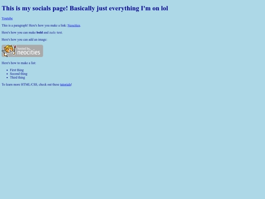 Socials screenshot