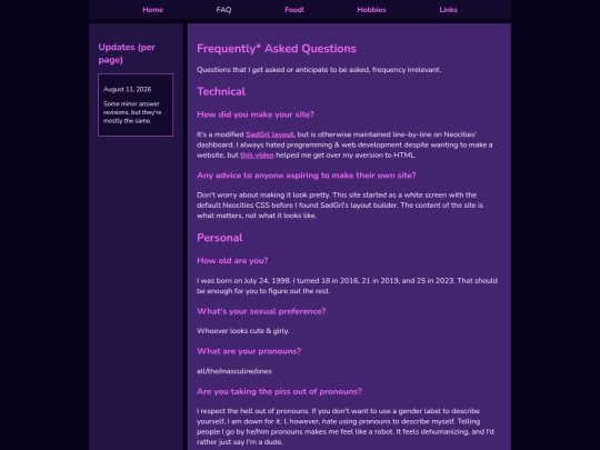 FAQ screenshot