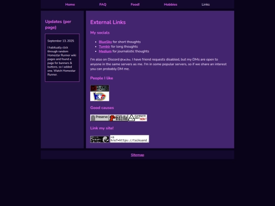 links screenshot