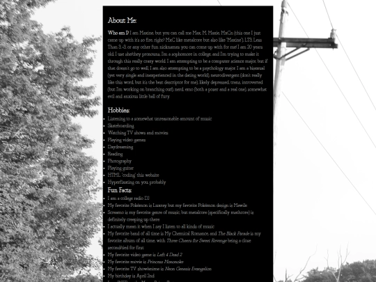 about-me screenshot