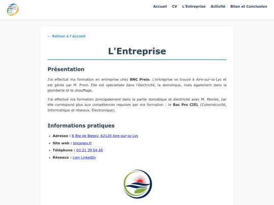entreprise screenshot