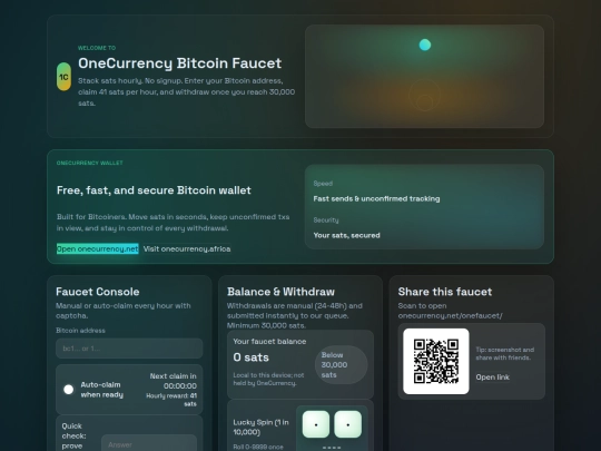 onefaucet screenshot