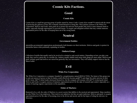 newckweb/rpdirectory/factions/factions screenshot