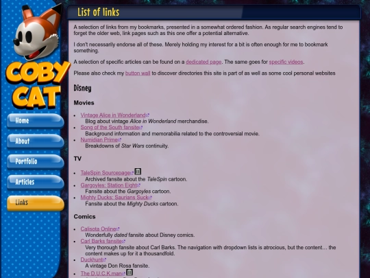 links screenshot