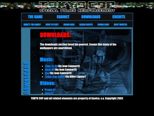 misc-articles/centerparcs/tokyocop/downloads screenshot