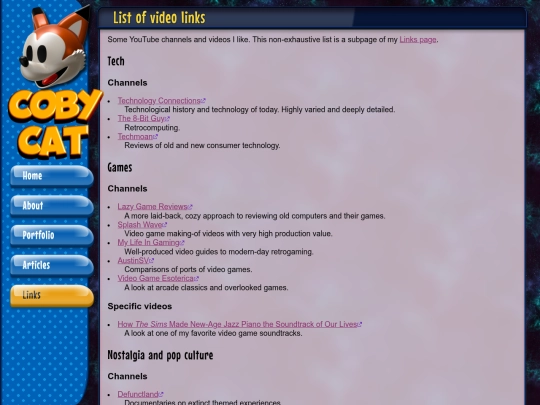 video-links screenshot