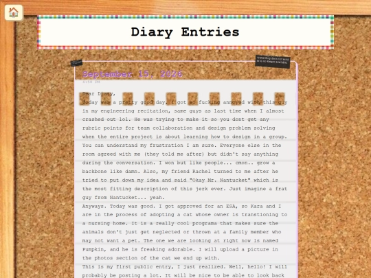 diary screenshot