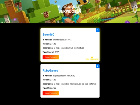 Servidores screenshot