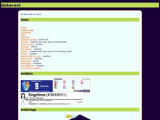 links screenshot