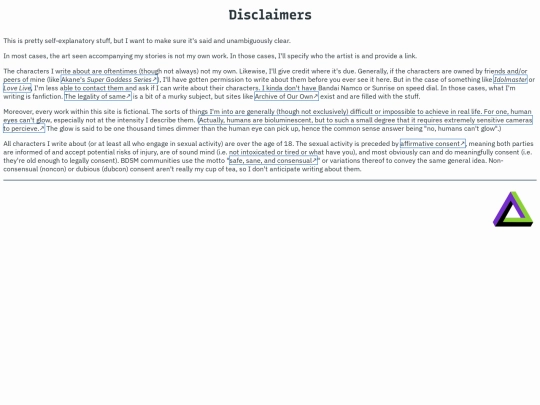 about/disclaimers screenshot