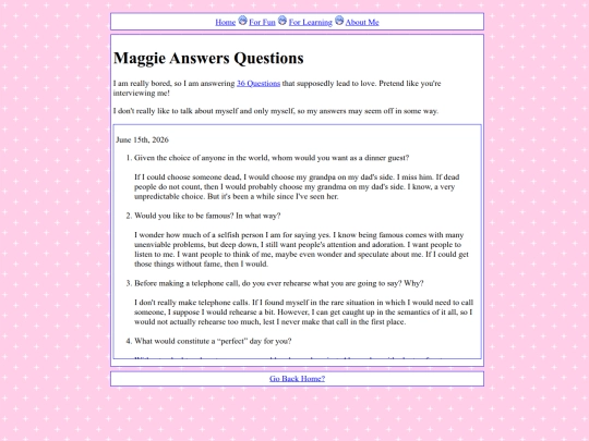 fun/questions screenshot