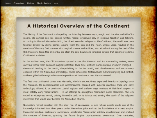history screenshot