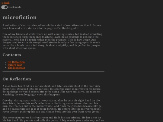 microfiction screenshot
