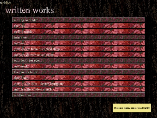 writings screenshot
