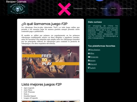 MiPagina Final/html/freeToPlay screenshot