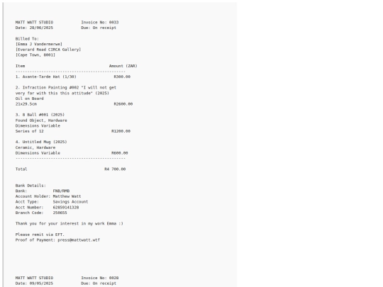 invoices screenshot