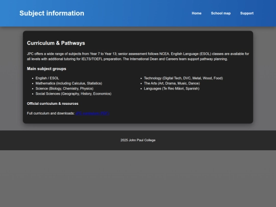 subjects screenshot