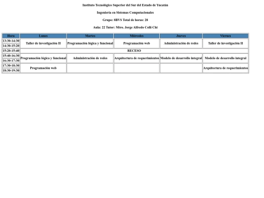HorarioE screenshot