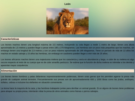 Tarea/leon screenshot