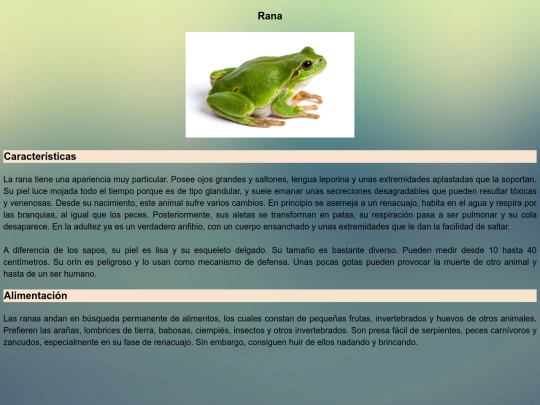 Tarea/rana screenshot