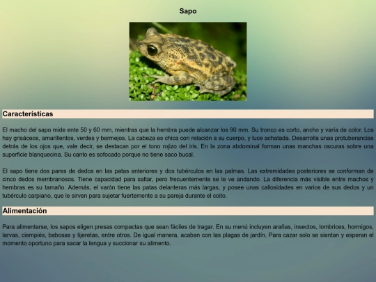 Tarea/sapo screenshot