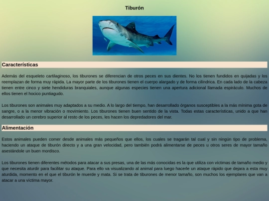 Tarea/tiburon screenshot