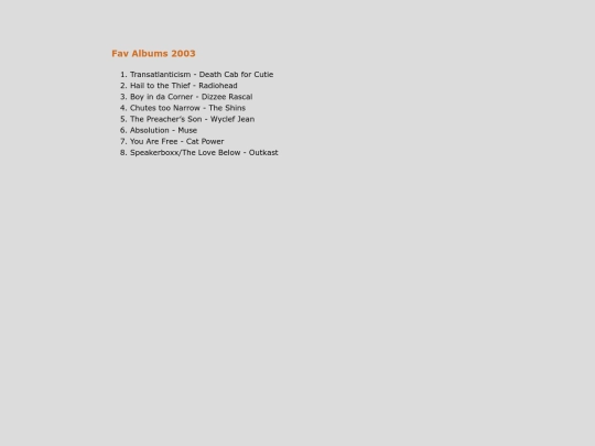 fav/albums/2003 screenshot