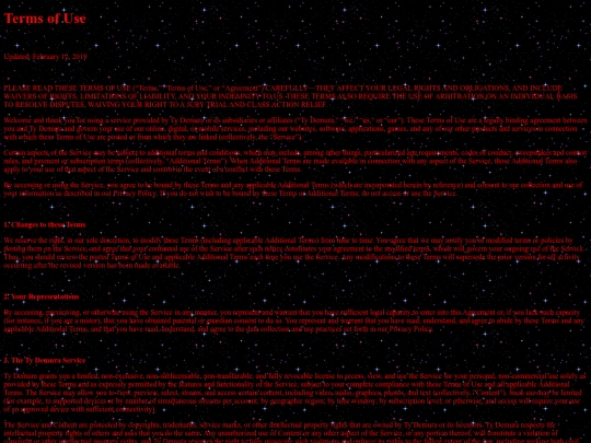 terms screenshot