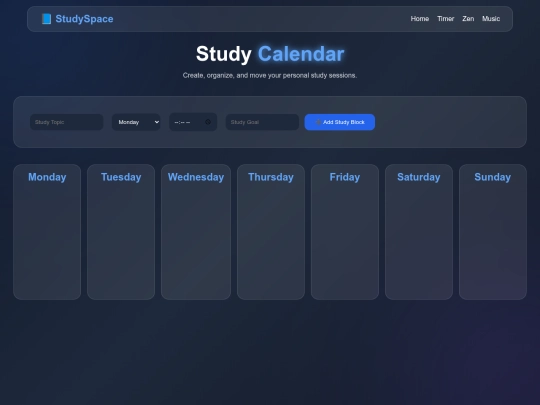 schedule screenshot