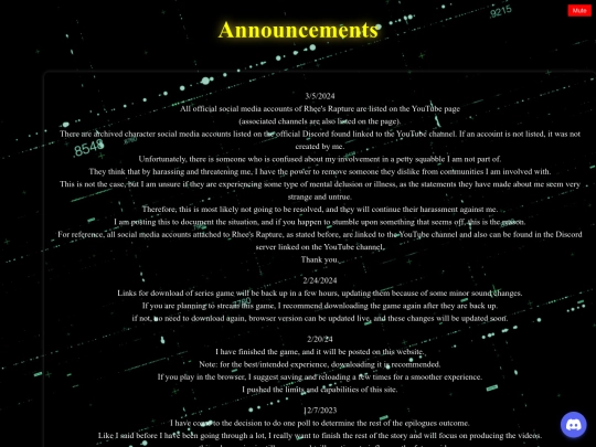 Announcements/Announcements screenshot