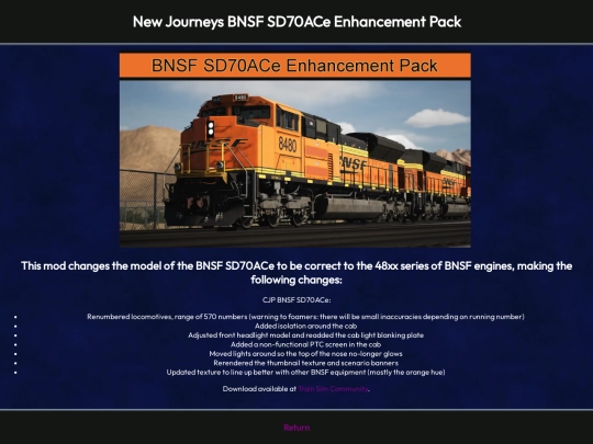 TSW_Modding/CJP_SD70ACe_EP screenshot