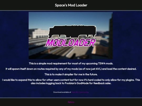 TSW_Modding/TSW_ModLoader screenshot