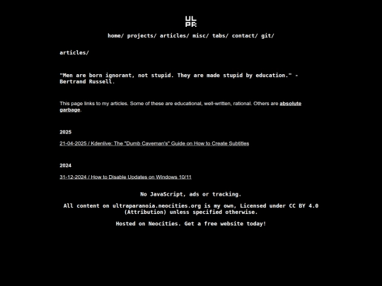 articles screenshot